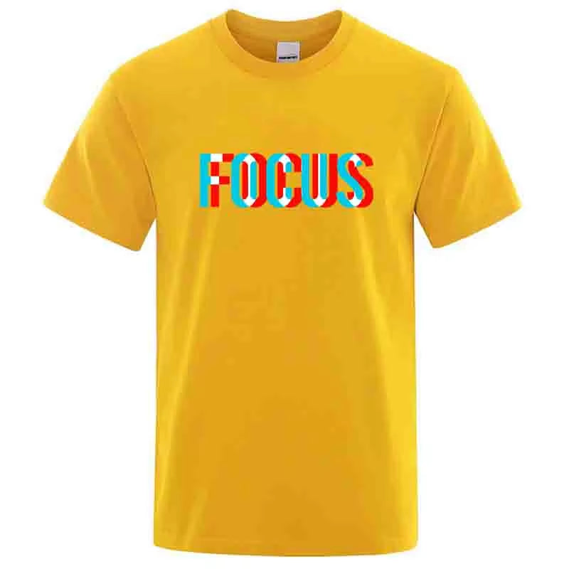 Summer Men’s 100% Cotton Focus Print T-Shirt – Casual Loose O-Neck Short Sleeve Tee