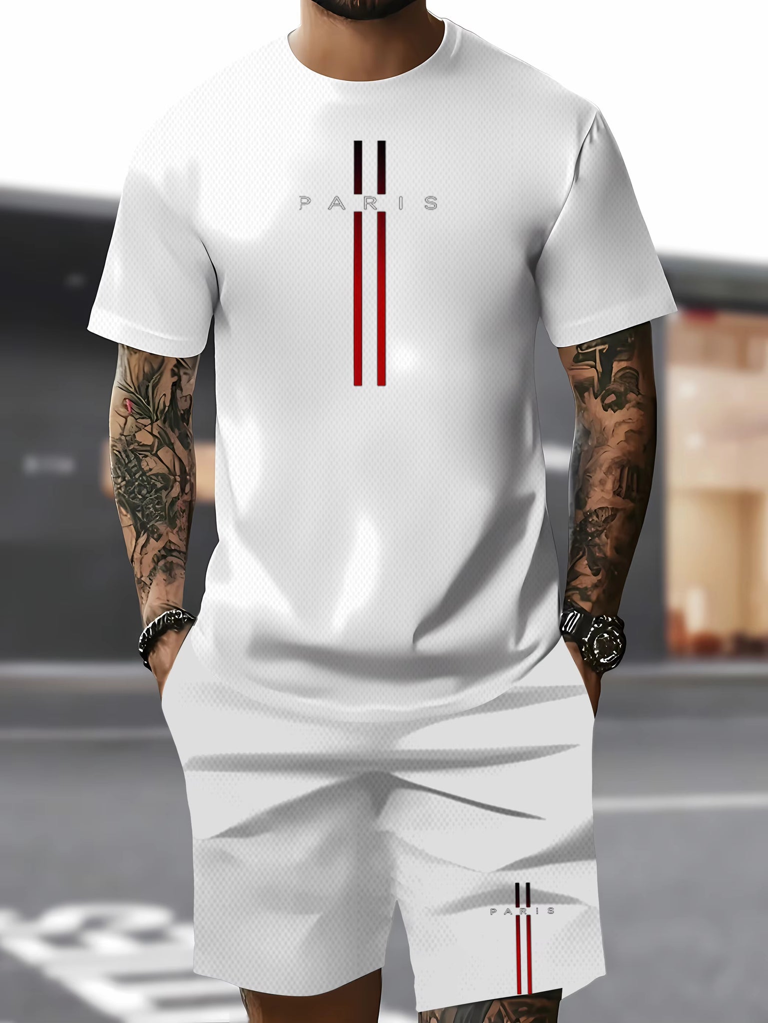 2025 Summer Men’s Sportswear Set – Printed Short Sleeve T-Shirt with Shorts or Long Pants Jogging Outfit