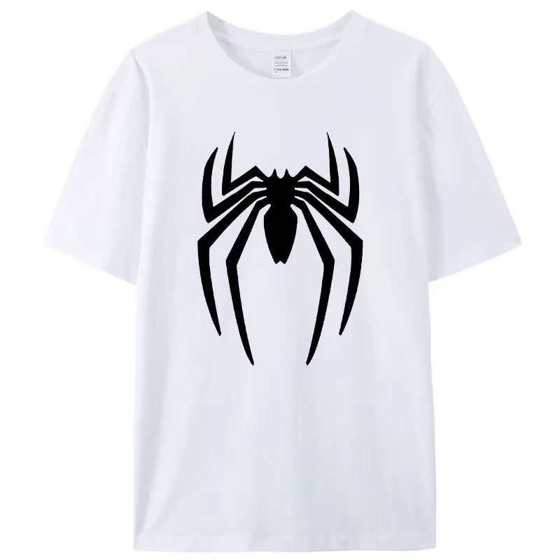 Summer Spider Hero Men’s T-Shirt – Oversized Casual Streetwear Short Sleeve Cartoon Sports Tee for Men
