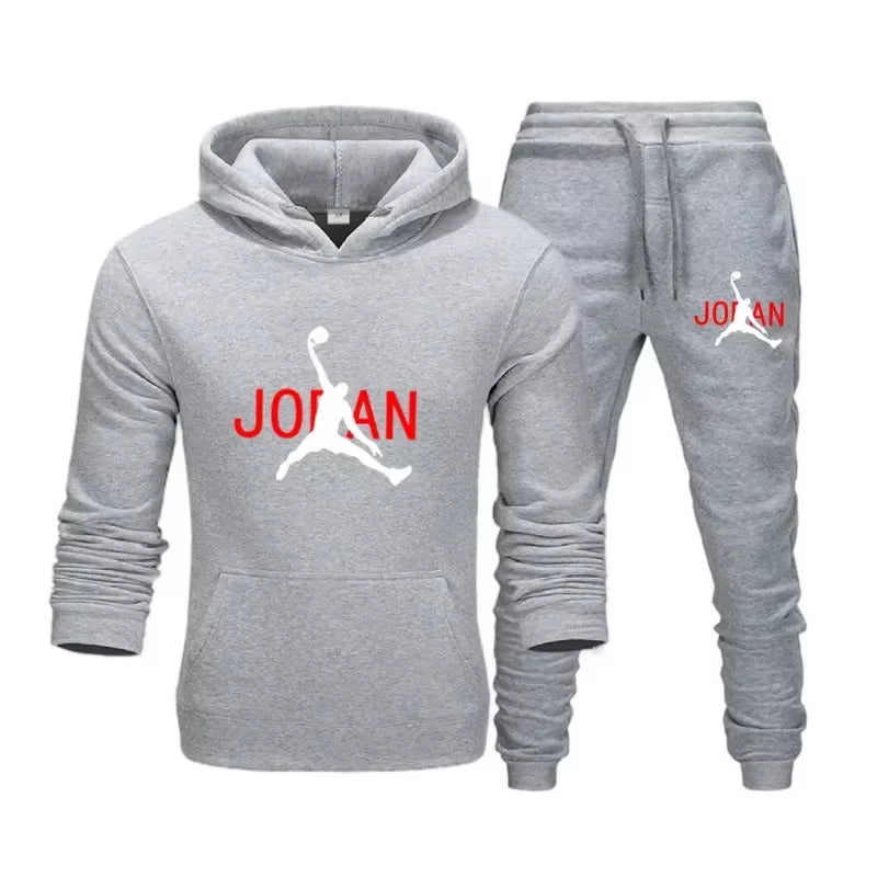 2024 Autumn/Winter Men’s Sports Tracksuit – Hoodie & Sweatpants 2-Piece Casual Basketball Outfit
