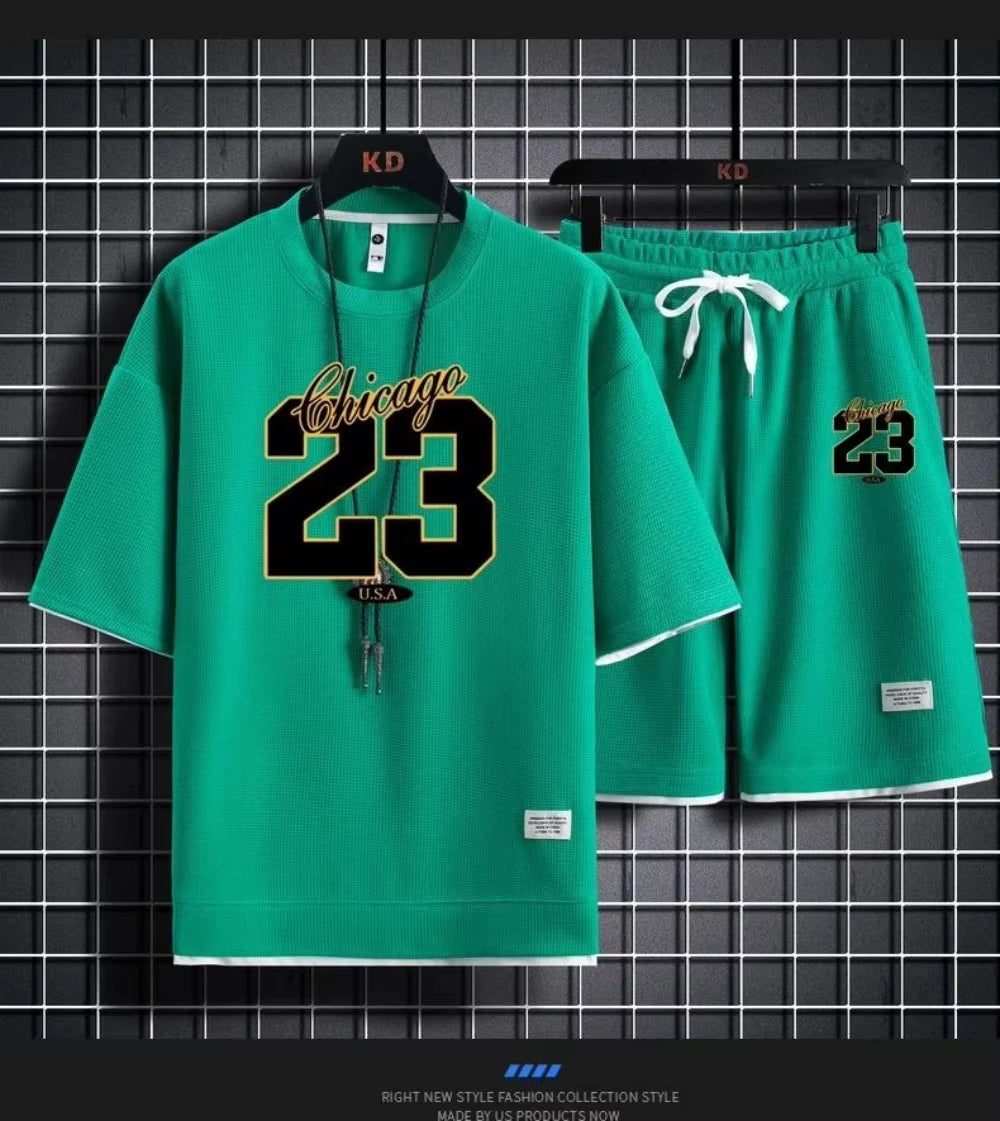 Men’s Korean Style Summer T-Shirt – Breathable Digital Print Round Neck Outdoor Top